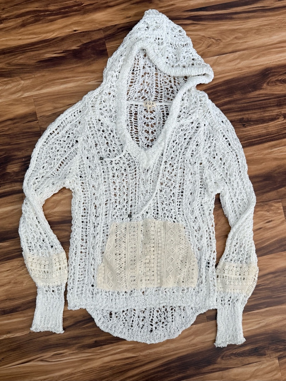 POL White Knit Crochet Pullover Top - Picture 2 of 6